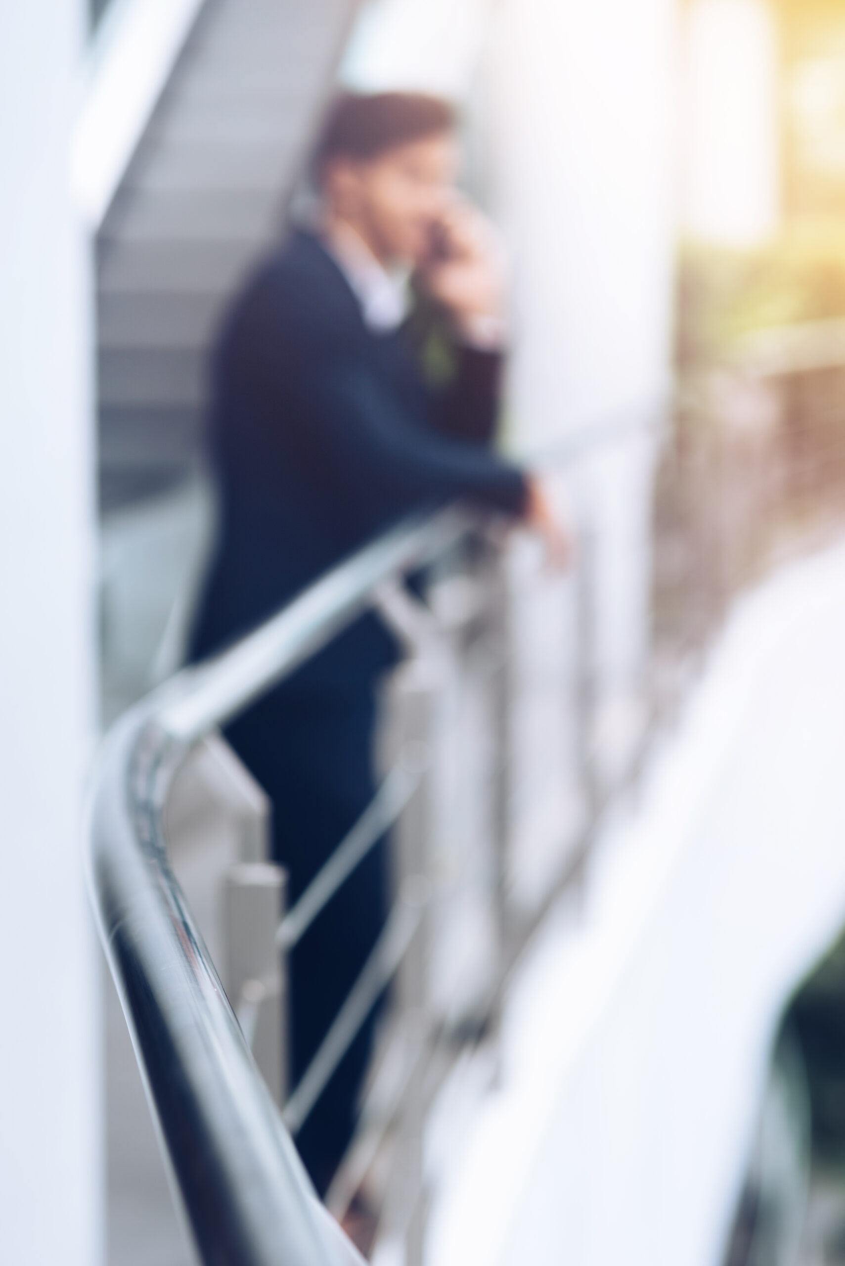 Businessman is talking on phone
